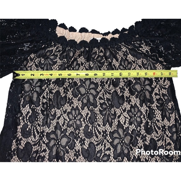 Black Off The Shoulder Lacey Dress - Picture 7 of 9